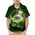 thumbnail image 7 of hengsof Kids' Short Sleeve Printed Button Down Collared Casual Shirt with Chest Pocket, 7 of 7