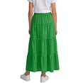 thumbnail image 5 of WQNVRNR Girls Tiered Hem Skirts- Elastic Waist High Waist A-Line Casual Flowy Skirts Green Size 5, 5 of 7