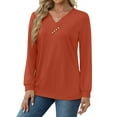 thumbnail image 2 of Fantaslook V Neck Blouses for Women Dressy Casual Tops Button Long Sleeve Shirts Trendy Fall Tops, 2 of 7