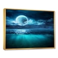 thumbnail image 3 of Designart 'Romantic Moon and Clouds Over Deep Blue Sea II' Nautical & Coastal Framed Canvas Wall Art Print, 3 of 5