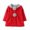 Red, variant on Girls Winter Coat, Girls Jacket, Hooded Long Sleeve Relaxed Fit Trench Coat with Pom Pom Closure for Casual Wear Red 6-9 Months