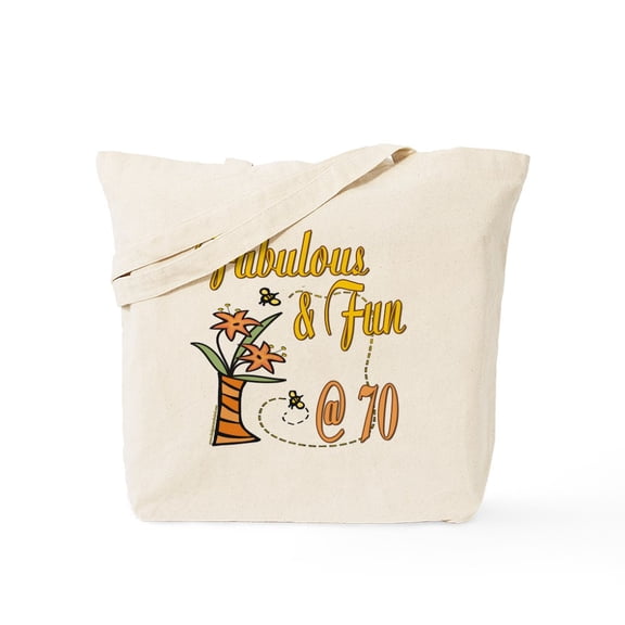 CafePress - Fabulous Fun 70Th Birthday - Unisex Canvas Tote Bag, Beige, 1-Piece