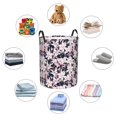 thumbnail image 6 of Balery Lilies Flowers Round Laundry Basket with Handles Waterproof Freestanding Laundry Hamper for Clothes Toys in the Dorm and Family-Small, 6 of 8