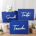 thumbnail image 4 of 5 Senses Gift Bags for Him Her with Ribbon Handles Sight Smell Touch Taste Sound Paper Gift Bags for Men Women Birthday Valentine Wedding Anniversary Party(Blue,12.6 x 8.7 x 4 Inches), 4 of 7