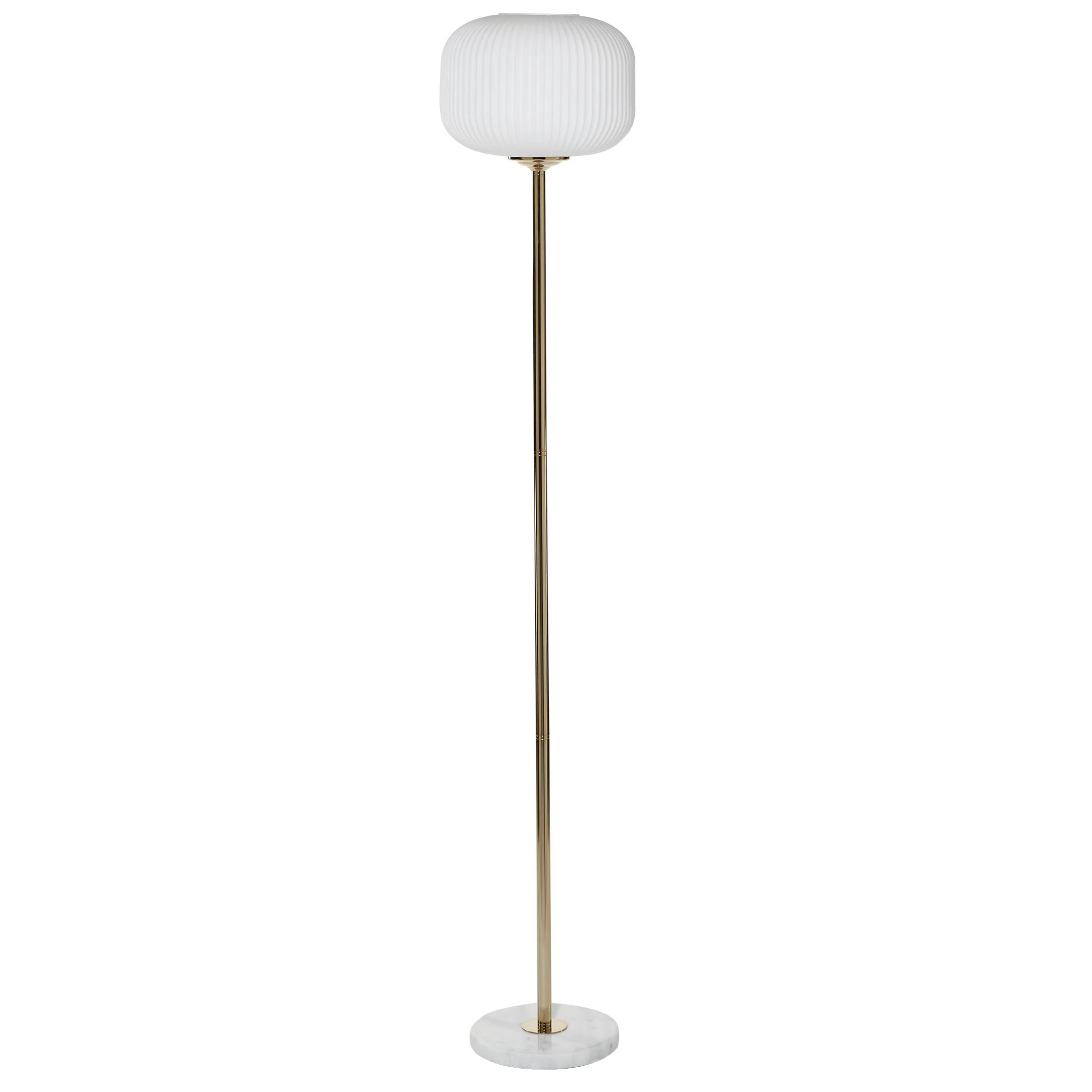 CosmoLiving by Cosmopolitan 64" White Floor Lamp with White Glass Shade