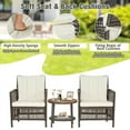 thumbnail image 3 of Aimee Lii 3 Pieces Patio Rattan Cushioned Conversation Set with Acacia Wood Tabletop, Outdoor Patio Furniture, 3 of 8