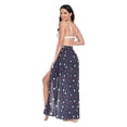 thumbnail image 3 of FORMRS Womens Long Sarong Beach Wrap Semi-Sheer Bikini Skirt Bathing Swimsuit Cover Up, Blue Stars Pattern, 3 of 7