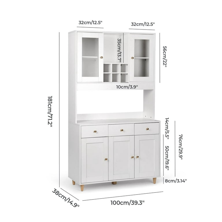  LOUVIXA Kitchen Pantry Storage Cabinet, Microwave