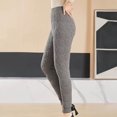 thumbnail image 6 of lcziwo Womens Plus Size Thick Thermal Leggings Solid Color Casual Elastic High Waist Bottom Trousers Warm Comfy Soft Lounge Pants Gray XL, Womens Sweaters Clearance, 6 of 8