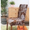 thumbnail image 3 of Amhlg Chair Covers for Dining Room Set of 4, Stretch Dining Chair Cover, Washable Spandex Kitchen Parsons Chair Slipcovers, Removable Seat Protector for Home or Party (4 Pack, Floral BROWN1), 3 of 6