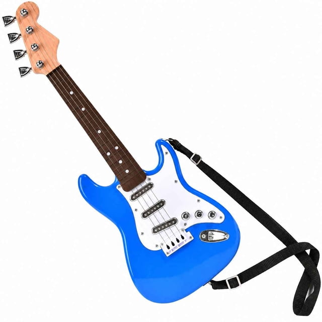 Funtogether 16 Inch Mini Guitar Toy, Electric Guitar with Strap & Light, Toddler Musical Instrument Gift for Kids Beginners