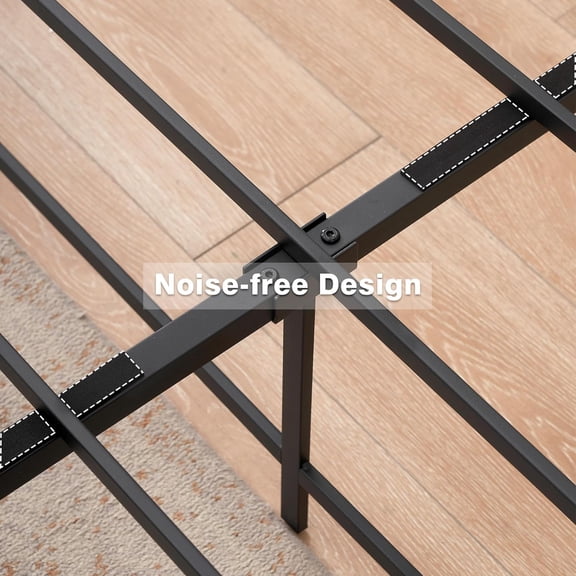 Historyli Bed Frame Platform, Queen Size, 3-in-1, Metal, with Steel Support, No Box Spring Needed, Black