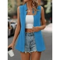 thumbnail image 3 of Women's Solid Color Blouse Vest Casual Blazer Open Front Sleeveless Work Office Jacket Blazer, 3 of 4
