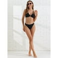 thumbnail image 5 of DARING DIVA Women's O Ring Ribbed Bikini Sets X-Small Black, 5 of 6