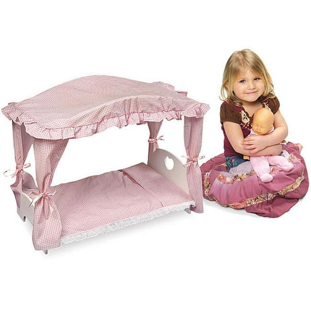 Badger Basket Canopy Doll Bed with Bedding (fits American Girl dolls