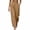 Khaki-pants, variant on Women's Belted High Waist Pleated Ankle Button Barrel Pants Loose Casual Cropped Long Trouser with Side Pockets Brown L