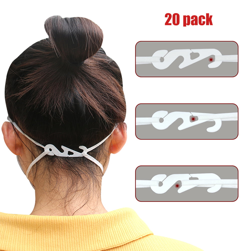 20Pcs Adjustable Face Cover Ear Grips Extension Hook Face Cover Hook Ear Wear Type Adjustment Rope Extension Buckle for Mouth Face Cover Hook 