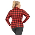 thumbnail image 3 of Stretch Is Comfort Women's Plus Size Warm Long Sleeve Turtleneck Top Red Buffalo Plaid 5X, 3 of 6