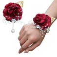 thumbnail image 2 of Pin para la muñeca con cuentas de hojas de oro, popular en Europa y América, ramillete de perlas y diamantes de imitación, para novia y novio, suministros para fiestas, 2 of 6