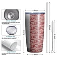 thumbnail image 6 of 20oz Tumblers Red Christmas Patchwork Pattern Stainless Steel Vacuum Insulated Double Wall Travel Tumbler Cups Mug with Lid and Straw,Cleaning Brush for Cold & Hot Drinks, 6 of 7
