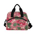 thumbnail image 2 of Insulated Crossbody Lunch Bag 10L Lunch Tote with Adjustable Shoulder Strap for Work Office Picnic Strawberries and Green Leaves, 2 of 6