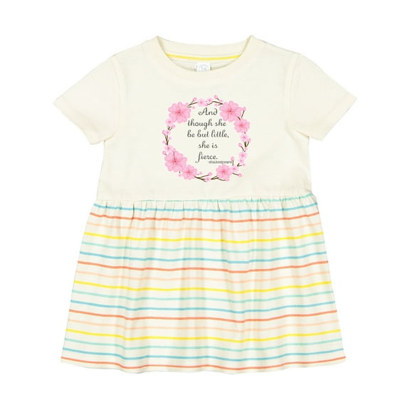 Inktastic And Though She Be but Little She is Fierce Girls Baby Dress
