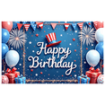 thumbnail image 1 of Colorful Design Happy Birthday Banner Decorative Firework Balloon for Birthday Party Event Celebration, 1 of 4