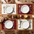 thumbnail image 3 of Smile Let It Snow Merry Bright Truck Christmas Placemats Set of 4, 12 x 18 Inch, Buffalo Check Plaid, 3 of 8