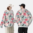 thumbnail image 4 of Disketp Roses and Butterflies for Men's Sun Protection Hoodie Performance Long Sleeve Fishing Outdoor Lightweight-Small, 4 of 7