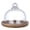 Clear, variant on Glass Butter Dish - Wooden Tray, Transparent Dome Lid, Multipurpose - Holder for Cake, Cookies & Fruits