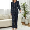 thumbnail image 2 of Top-kevin Pajama Sets for Womens Gingerbread Candy Canes Hearts Loose Button Down Long Sleeve Shirts And Pants Set, 2 of 12