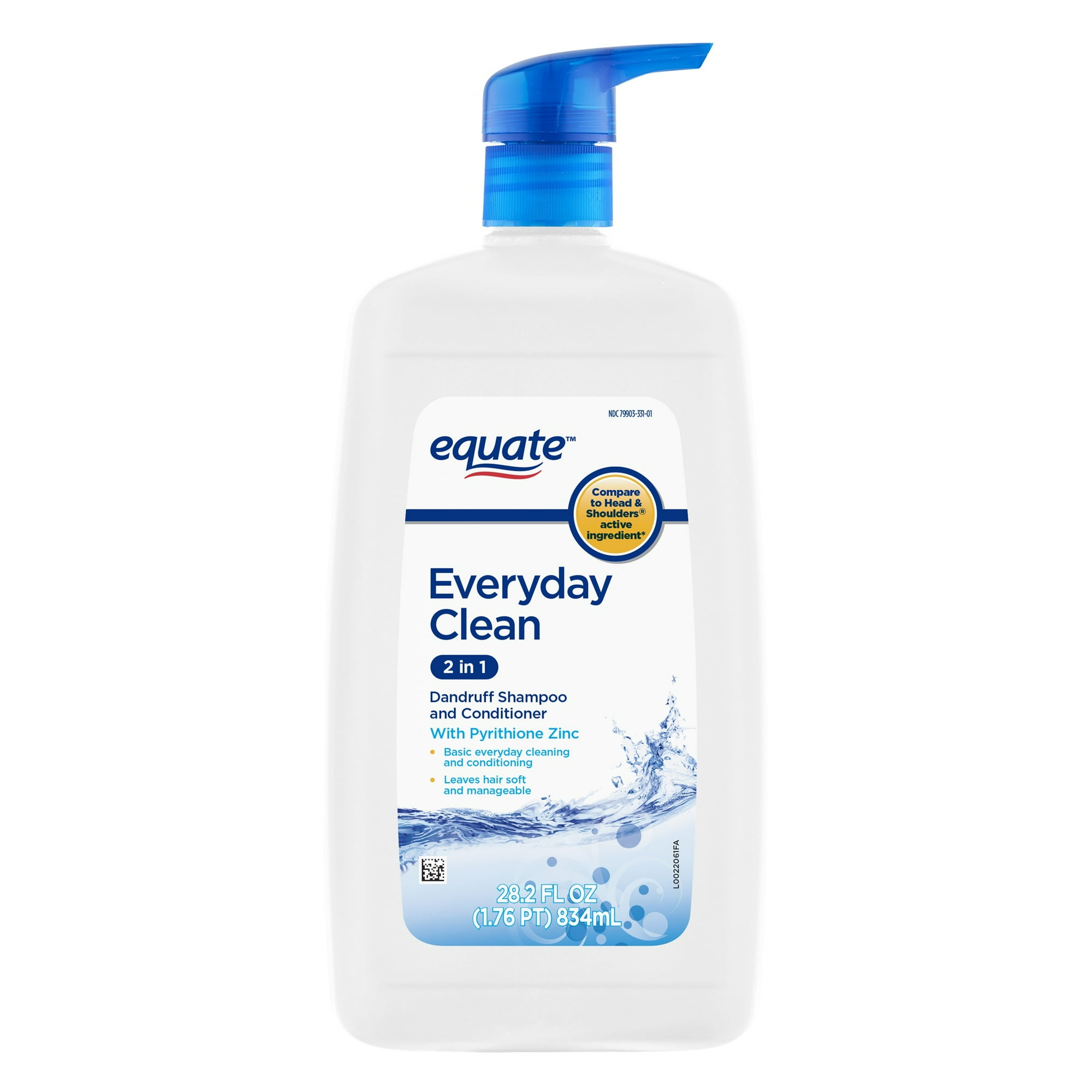 Equate Everyday Clean 2 in 1 Dandruff Shampoo and Conditioner, 28.2 fl oz, Compare to Head & Shoulders® Active Ingredient