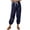 Navy, variant on Women's Casual Pants, High Waist Drawstring Lounge Pants with Pockets, Breathable Tapered Ankle Pants for Home, Relaxation, and Leisure