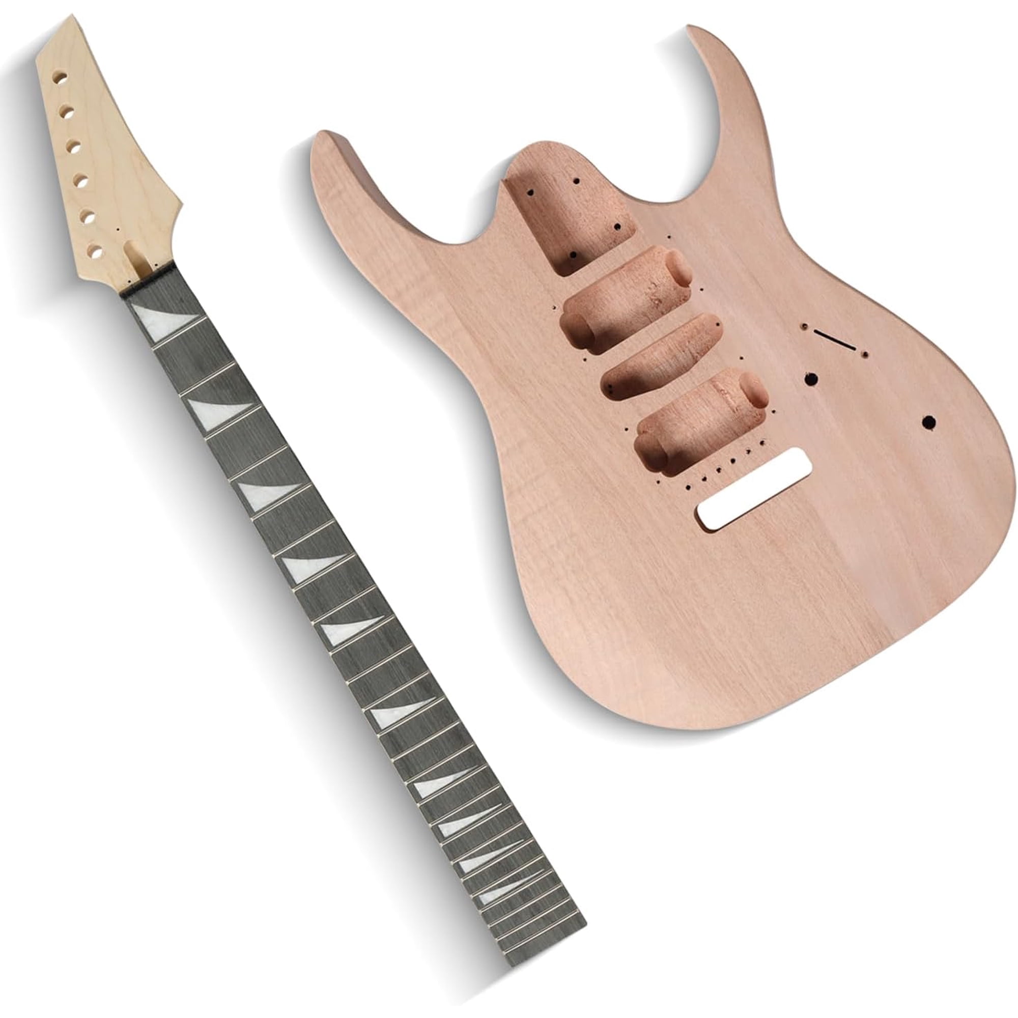 FASCK Solid Body DIY Electric Guitar Kit, Natural Color (K170)