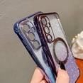 thumbnail image 5 of for Samsung Galaxy S23 FE Case Glitter Magnetic Compatible with MagSafe Full Camera Lens Protection Luxury Plating Cute Bling Clear Shockproof Slim Phone Case for Women Girls (Purple), 5 of 15