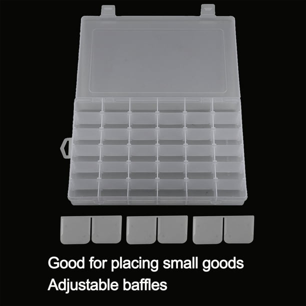 Plastic Grid Storage Box 36 Grids Clear Storage Transparent Container  Compartment Box with Adjustable Dividers