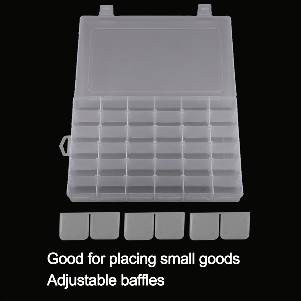 Plastic Grid Storage Box 36 Grids Clear Storage Transparent Container