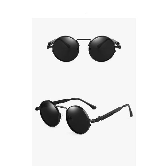 Steampunk Sunglasses for Men and Women, Metal Frame, PC Lens, 80% Light Perspective, Fashion Eyewear, UV Protection