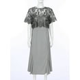 thumbnail image 3 of inlzdz Women Plus Size Mother of The Bride Dresses Elegant Embroidery Lace Cocktail Dress Wedding Ball Gowns 02 Gray 3XL, 3 of 8