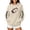 Beige, variant on Women Waffle Knit Pullover Hoodie, Football Heart Graphic Long Sleeve Hooded Sweatshirt, Oversized Game Day Fan Top with Kangaroo Pocket for Sports Party Daily Fall Wear