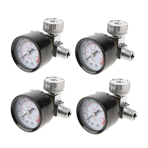 MINI REGULADOR de 4X 1/4 con MANÓMETRO para COMPRESOR de de AIRE COMPRIMIDO