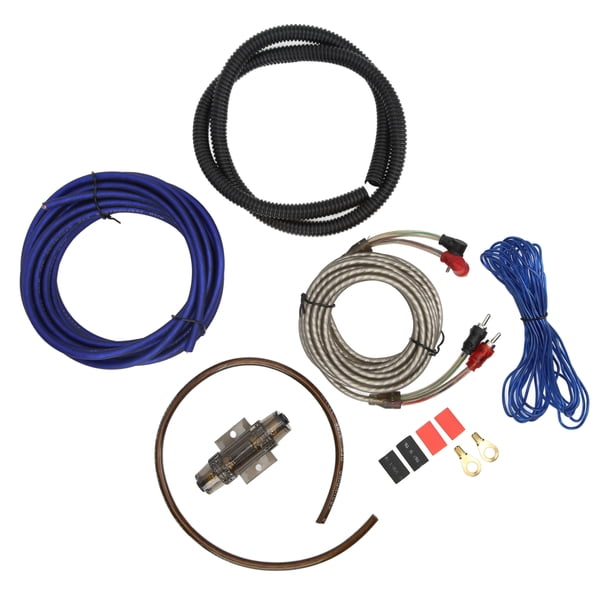 Kit de cableado de amplificador, instalación de amplificador de potencia 8GA Kit de instalación de amplificador de potencia Cable de subwoofer Diseño fácil de usar