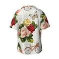 thumbnail image 2 of Disketp Men's Hawaiian Vintage Bike Flower Butterfly Print Shirts Button Down Holiday Beach Shirts-Large, 2 of 7