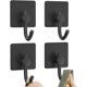 thumbnail image 1 of Ganchos autoadhesivos, resistentes, adhesivos para colgar en la pared y en la puerta, ganchos para toallas de baño y ganchos adhesivos negros para el pasillo de la cocina, ganchos para abrigos y batas, 1 of 5