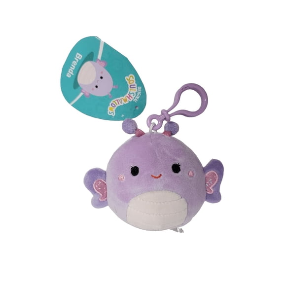 Squishmallows Official Kellytoys 3.5 Inch Brenda the Purple Butterfly Clip-On Plush Stuffed Toy