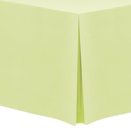 

Ultimate Textile 8 ft. Fitted Polyester Tablecloth - for 30 x 96-Inch Banquet and Folding Rectangular Tables Maize Light Yellow