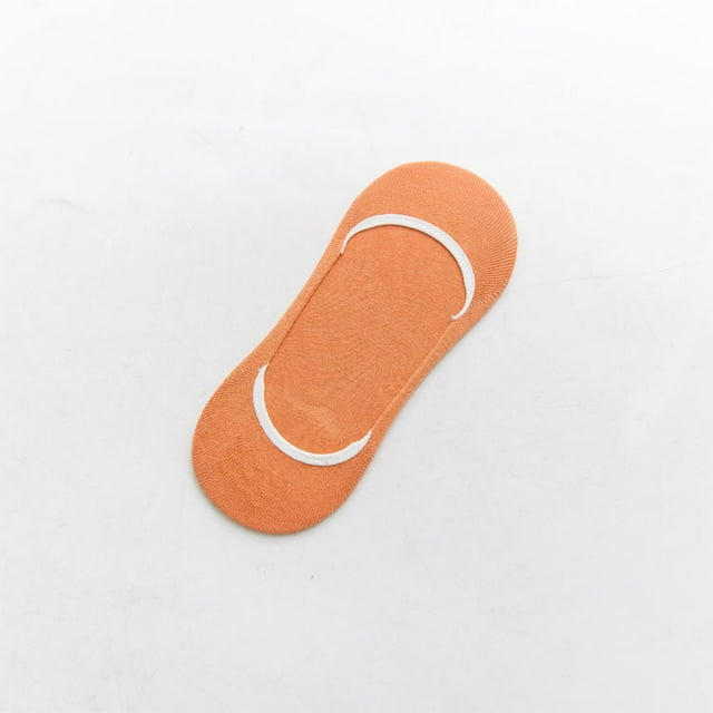 Xiao Hua 10 pares de calcetines invisibles para mujer - Tobilleros bajos antideslizantes - Calcetines invisibles para uso casual y formal - Suaves y elásticos, color naranja