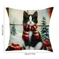 thumbnail image 5 of Under $5 Christmas Throw Pillow Covers 18x18" Linen Pillow Case for Sofa Couch Xmas Decorations Linen Cats Pillow Case Printed Home Living Room Sofa, 5 of 7