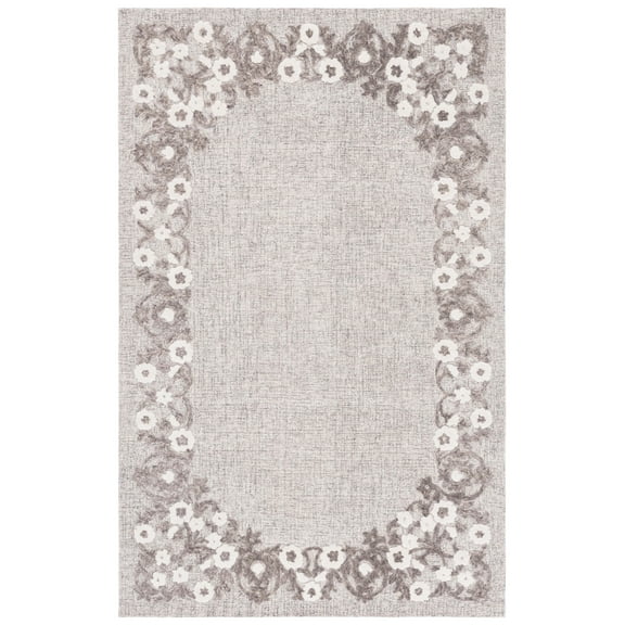 SAFAVIEH Ebony Hartley Medallion Area Rug, Grey/Ivory, 8' x 10'