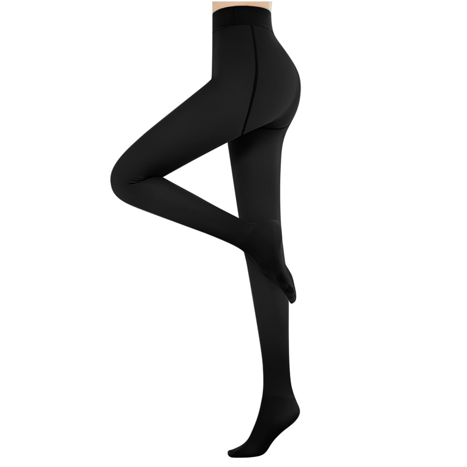 EQWLJWE Collants pour Femmes Doubles en Polaire Leggings Taille Elastique Grande Taille Pantalons de Yoga Taille Haute Mode Femmes Fausse Polaire